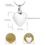 constantlife Cremation Jewelry Memorial Urn Necklace for Ashes Love Heart Pendant Stainless Steel Ashes Holder Personalized Customization Engravable Keepsake