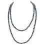 JYX Pearl Long Strand Necklace 8mm White/Black Flat Round Freshwater Pearl Necklace Sweater Necklace 48'' JYX Pearl Long Strand Necklace 8mm White/Black Flat Round Freshwater Pearl Necklace Sweater Necklace 48''