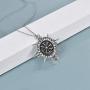 YAFEINI Norse Vikings Amulet Necklace 925 Sterling Silver Norse Vegvisir Rune Pendant Necklace Celtic Pagan Viking Talisman Original Protection Lucky Jewelry Gifts for Men Women