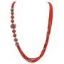 Bocar Long Multiple Row Handmade Beaded Resin Statement 36'' Necklace for Women (NK-10558)