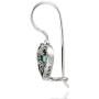 Sterling Silver Synthetic Turquoise & Marcasite Heart Drop Earrings