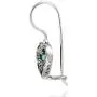 Sterling Silver Synthetic Turquoise & Marcasite Heart Drop Earrings