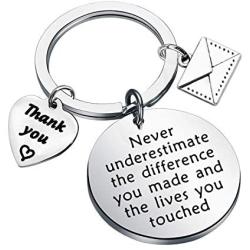 AKTAP Postman Keychain Mail Carrier Jewelry Never Underestimate The Different You Made and The Lives You Touched Thank You Gift for Post Office Worker