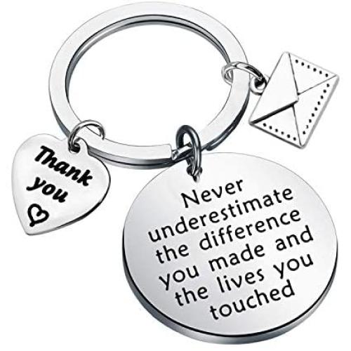 AKTAP Postman Keychain Mail Carrier Jewelry Never Underestimate The Different You Made and The Lives You Touched Thank You Gift for Post Office Worker