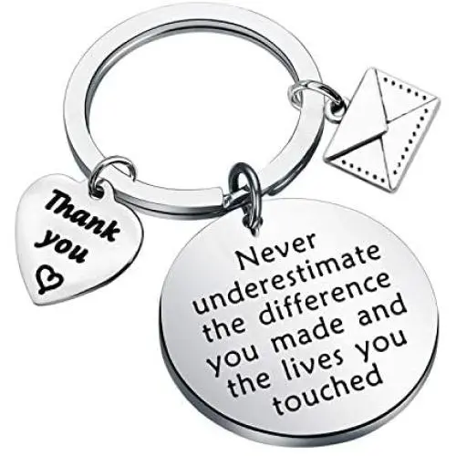 AKTAP Postman Keychain Mail Carrier Jewelry Never Underestimate The Different You Made and The Lives You Touched Thank You Gift for Post Office Worker