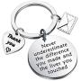 AKTAP Postman Keychain Mail Carrier Jewelry Never Underestimate The Different You Made and The Lives You Touched Thank You Gift for Post Office Worker