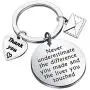 AKTAP Postman Keychain Mail Carrier Jewelry Never Underestimate The Different You Made and The Lives You Touched Thank You Gift for Post Office Worker