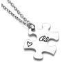 JOVIVI 4pcs Silver Engraved Always Sisters Forever Friends Necklace Jigsaw Puzzle Piece Friendship Necklace Pendant for Best Friend BBF Jewelry