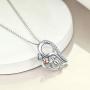 YAFEINI Elephant Necklace Sterling Silver Flying Butterfly Heart Pendant Jewelry Birthday Gifts for Women