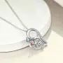 YAFEINI Elephant Necklace Sterling Silver Flying Butterfly Heart Pendant Jewelry Birthday Gifts for Women
