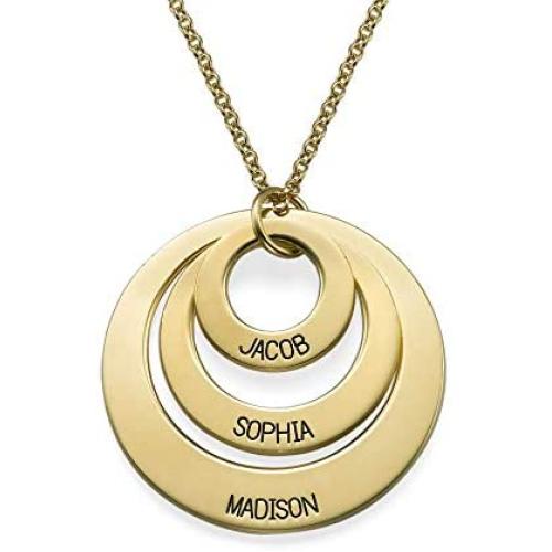 MyNameNecklace Personalized Engraved 3 Round Discs Circle Names Necklace - Mom Wife- Mother Day Jewelry Gift MyNameNecklace Personalized Engraved 3 Round Discs Circle Names Necklace - Mom Wife- Mother Day Jewelry Gift