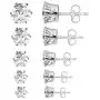 5 sizes Stainless Steel Stud Earrings Spectacular Cubic Zirconia Set in Hypoallergenic for Men, Women, Boys and Girls, Stones are 3, 4, 5, 6 and 7mm 5 sizes Stainless Steel Stud Earrings Spectacular Cubic Zirconia Set in Hypoallergenic for Men, Women, Boys and Girls, Stones are 3, 4, 5, 6 and 7mm