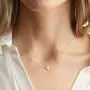 Turandoss Tiny Initial Heart Necklace - 14K Gold Filled Handmade Double Side Engraved Hammered Heart Initial Necklace Gift for Women Girls Jewelry