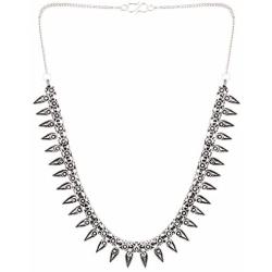 Ethnadore Bohemian Vintage Antique Tribal Indian Oxidized Silver Choker Necklace Jewelry
