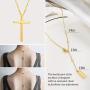 BUREI Cross Necklace for Men and Women Simple Jewelry Gold Silver Plain Cross Pendant Necklaces Gifts, 14-18inches Chain