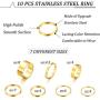 HAIAISO 3-10 Pcs Knuckle Rings Set Stainless Steel Ring Simple Smooth Finger Stackable Rings Set for Women Plain Band Rings