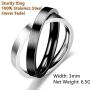 Topsteel Cross Ring for Men Women Stainless Steel Two-Tone 3mm Interlocked Rolling Couple X Rings, with Gift Box