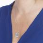 Positive Energy Coin Amulet Pendant in Sterling Silver on 19.5'' Box Chain Necklace with Spring Ring Clasp for Men and Women