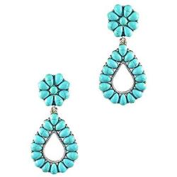 Wonderent Turquoise Bohemian Small Delicate Metal Fashion Earring No.248