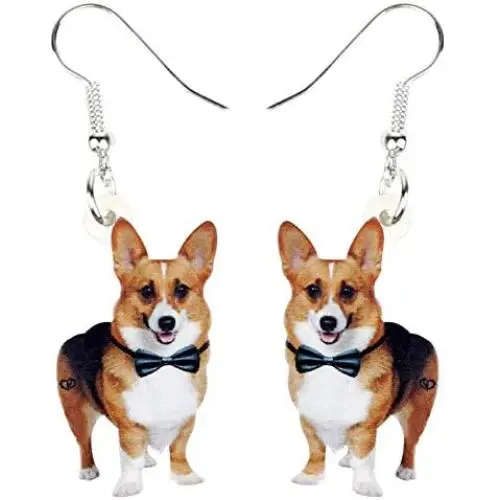 NEWEI Acrylic Sweet Corgis Dog Dangle Earrings Drop Animal Ornaments Jewelry For Women Girl Gift Charm Accessories NEWEI Acrylic Sweet Corgis Dog Dangle Earrings Drop Animal Ornaments Jewelry For Women Girl Gift Charm Accessories