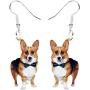NEWEI Acrylic Sweet Corgis Dog Dangle Earrings Drop Animal Ornaments Jewelry For Women Girl Gift Charm Accessories