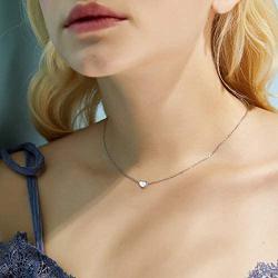BriLove Womens 925 Sterling Silver Tiny Initial Heart Pendant Choker Necklace