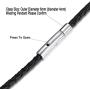 jonline24h Mens Womens Black Braided Leather Cord Rope Necklace Chain Stainless Steel Clasp 4mm 14-30inch