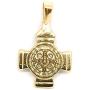 LESLIE BOULES 18K Gold Plated Saint Benedict Cross Pendant Protection Jewelry