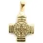 LESLIE BOULES 18K Gold Plated Saint Benedict Cross Pendant Protection Jewelry