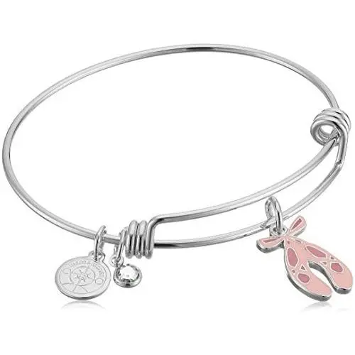 Alex and Ani Halos & Glories, Ballet Shoes Shiny Silver Bangle Bracelet Alex and Ani Halos & Glories, Ballet Shoes Shiny Silver Bangle Bracelet