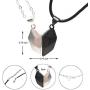Zhia Matching Necklaces for Couples Best Friends, Magnetic Love Heart Jewelry