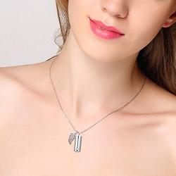 Cremation Jewelry Sterling Silver Angel Wing Memorial Urn Necklace Ashes Keepsake Pendant Necklace for Unisex