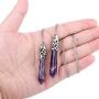 JXMYBA 2Pcs Crystal Necklace for Women Men Energy Healing Crystal Hexagonal Pendant Gemstones Jewelry Pendulum Crystal Divination (18 inStainless Steel Chain,Gift Box
