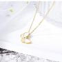 PSEEHEE Fashion Cute Golden Stainless Steel Pearl Oyster Butterfly Pendant Necklace Jewelry for Women Girls