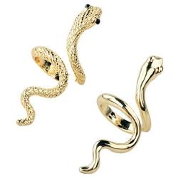 HUASAI 3D Snake Rings，Adjustable Simple Open Ring Personalized Middle Finger Thumb Ring Animal Halloween Jewelry Gifts for Women Girls