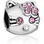 EvesCity 925 Silver Hello Kitty Pink Charms Beads Pendants for Charm Bracelets & Necklace EvesCity 925 Silver Hello Kitty Pink Charms Beads Pendants for Charm Bracelets & Necklace
