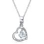 ONEFINITY Sterling Silver Cat Paw Print Necklace Opal Paw Jewelry Forever Heart Pendant Gift for Women (White Opal Cat Paw Print Necklace)