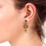 Efulgenz Boho Vintage Antique Gypsy Tribal Indian Oxidized Gold Crystal Beads Jhumka Jhumki Earrings Set Jewelry