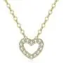 Beautysoul Sterling Silver Heart Necklace for Women Girls, 14K Gold Plated Dainty Love Heart Pendant Choker Layered Necklace with Shining Cubic Zirconia Valentines Day Gifts