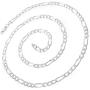Authentic Solid Sterling Silver Figaro Link .925 ITProLux Necklace Chains 2MM - 10.5MM, 16'' - 30'', Silver Chain for Men & Women, Made In Italy, Next Level Jewelry