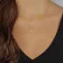 Avanlin Cross Pendant Necklace Gold Plated 1 Layer Necklaces Chain Simple Jewelry for Women and Girls