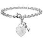 Joycuff Heart Initial Bracelets for Women Teen Girl Sister Best Friend Daugther Letter Charm Chain Stainless Steel Jewelry for Her