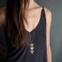 Long Pendant Necklace for Women Simple Three Triangle Geometric Sweater Necklace Charm Necklace Set Punk Jewelry