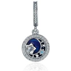 Vintage Night Sky Charm Blue Enamel Dangle Charms for Charms Bracelet Necklaces Christmas Gifts