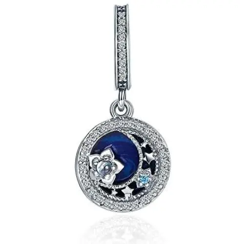 Vintage Night Sky Charm Blue Enamel Dangle Charms for Charms Bracelet Necklaces Christmas Gifts Vintage Night Sky Charm Blue Enamel Dangle Charms for Charms Bracelet Necklaces Christmas Gifts