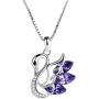 Necklaces Sterling Silver S925 Women’s Jewelry Swan Pendant Crystal Box Chain Necklace Gift Set