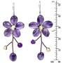 AeraVida Floral Elegance Purple Quartz and Cultured Freshwater Pearl .925 Sterling Silver Jewelry Set