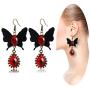 ETERNITY J. Black Lace Skull Gothic Pendant Choker Necklace Earrings Set for Halloween Costume Party