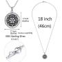 Compass Necklace For Women, Silver Pendant With Zirconia, Mayan Calendar Jewelry Charm
