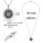 Compass Necklace For Women, Silver Pendant With Zirconia, Mayan Calendar Jewelry Charm Compass Necklace For Women, Silver Pendant With Zirconia, Mayan Calendar Jewelry Charm